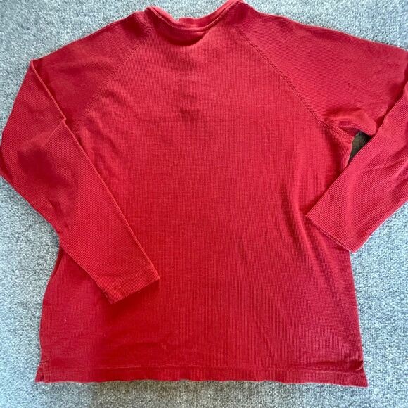 Columbia Henley Shirt Mens Extra Large Red Waffle Knit Omni-Wick L/S Thermal - Picture 7 of 10